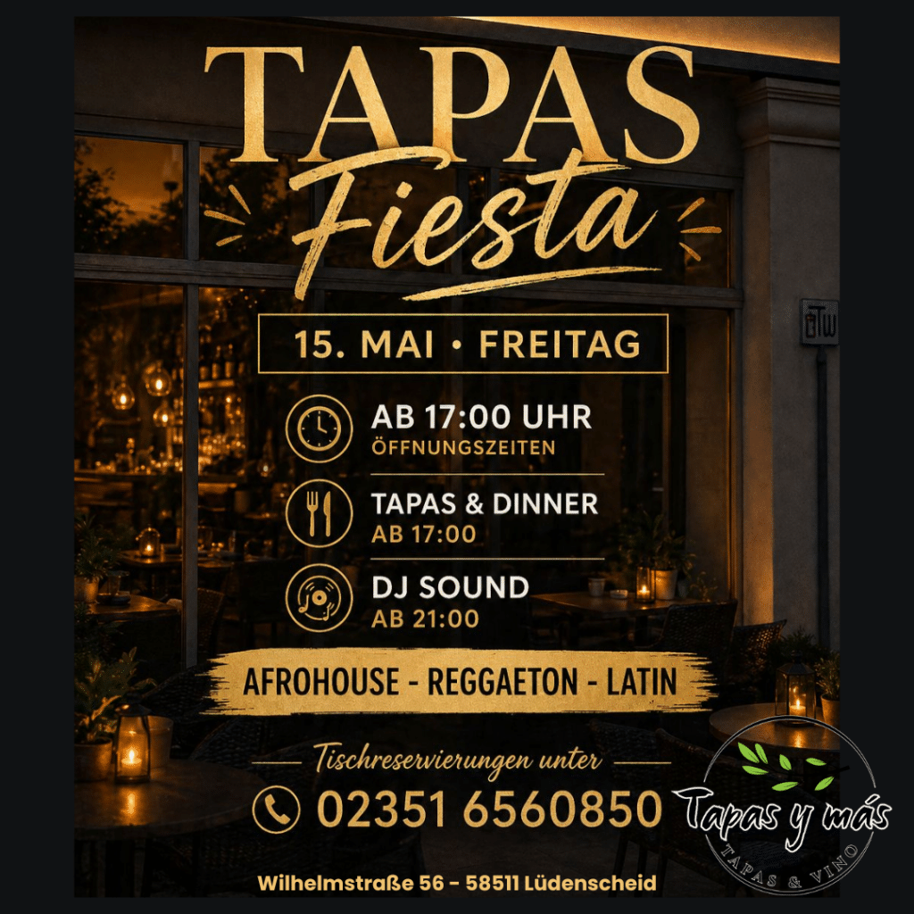 Tapas y Fiesta am 15. MAi 2026 im Tapas y más Lüdenscheid