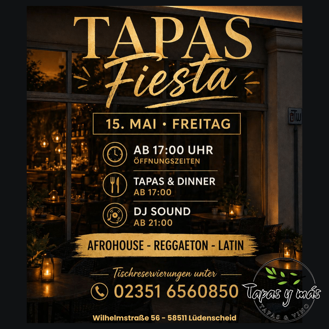 Tapas y Fiesta am 15. MAi 2026 im Tapas y más Lüdenscheid